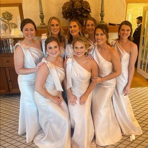 ALFRED SUNG BOW ONE SHOULDER TRUMPET GOWN WORN ONCE